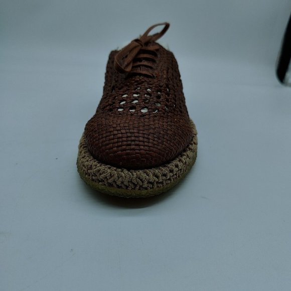 New Defect- Ferragamo Woven Brown Dress Men\'s Lace-up Woven Oxford Shoes Derby main image 6
